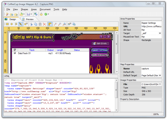CoffeeCup Image Mapper Screenshot